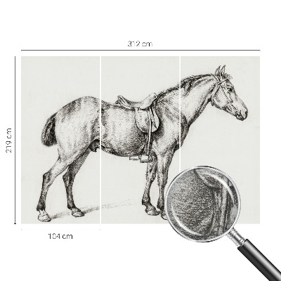 Non-woven fototapet Skitse af en hest