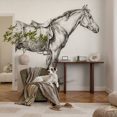 Non-woven fototapet Skitse af en hest