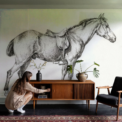 Non-woven fototapet Skitse af en hest