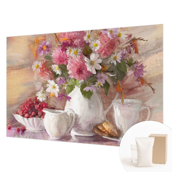 Væg tapet med motiv af vilde blomster