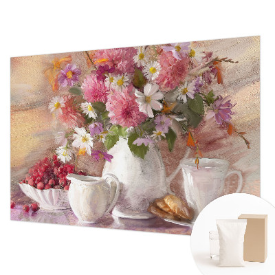 Væg tapet med motiv af vilde blomster