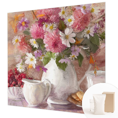Væg tapet med motiv af vilde blomster