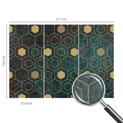 Fototapet med geometriske sekskanter