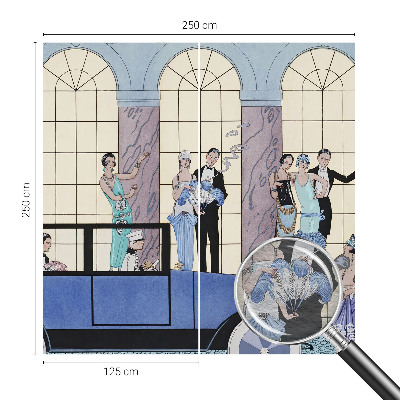 Fotovæg soveværelse i art deco-stil