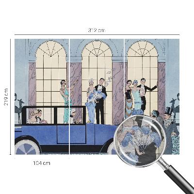 Fotovæg soveværelse i art deco-stil
