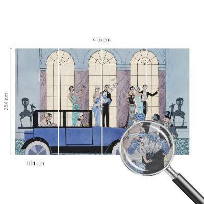 Fotovæg soveværelse i art deco-stil