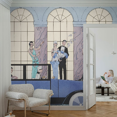 Fotovæg soveværelse i art deco-stil
