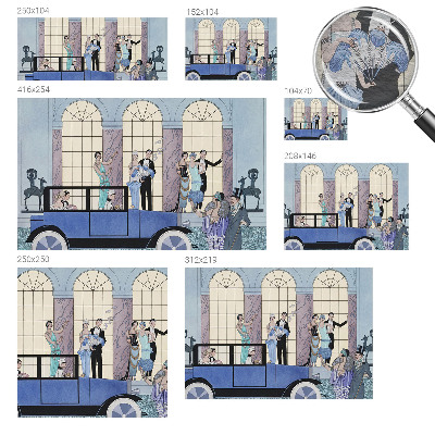 Fotovæg soveværelse i art deco-stil