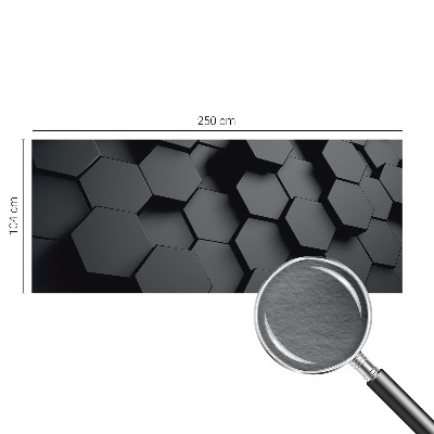 3D fototapet med motiv af 3D-sekskanter