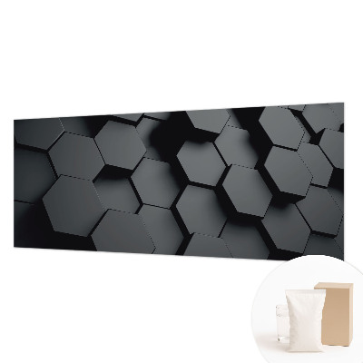 3D fototapet med motiv af 3D-sekskanter