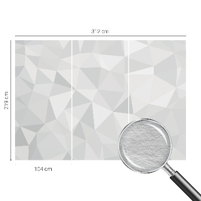 Fotovæg stue med trekantet mosaikdesign
