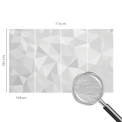 Fotovæg stue med trekantet mosaikdesign