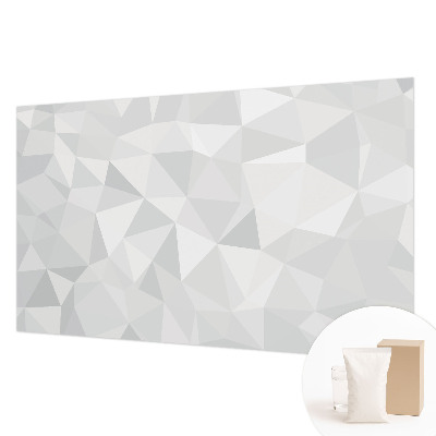 Fotovæg stue med trekantet mosaikdesign