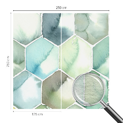 Modern fototapet med pastelfarvede sekskanter