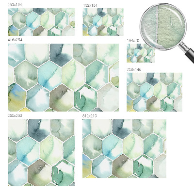 Modern fototapet med pastelfarvede sekskanter