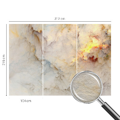 3D fototapet med et farverigt landskab