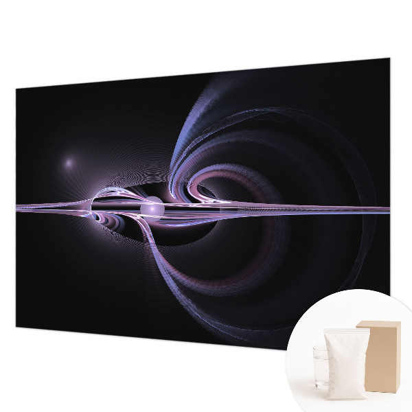 Fotovæg soveværelse med kosmisk abstraktionsmotiv