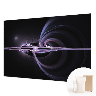 Fotovæg soveværelse med kosmisk abstraktionsmotiv