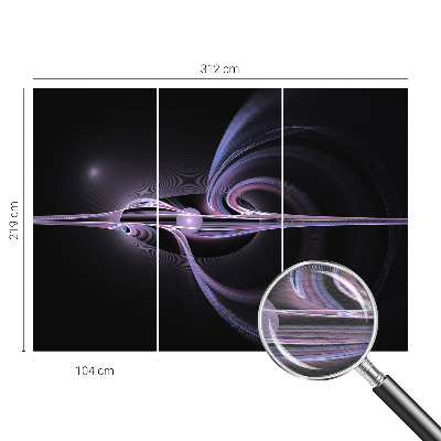 Fotovæg soveværelse med kosmisk abstraktionsmotiv