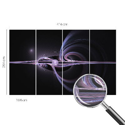 Fotovæg soveværelse med kosmisk abstraktionsmotiv