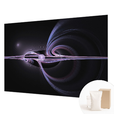 Fotovæg soveværelse med kosmisk abstraktionsmotiv