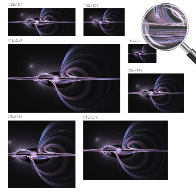 Fotovæg soveværelse med kosmisk abstraktionsmotiv