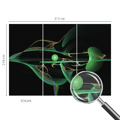 Fotovæg stue Grønne bølger