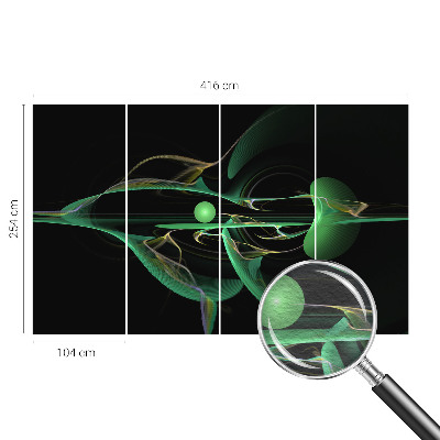 Fotovæg stue Grønne bølger