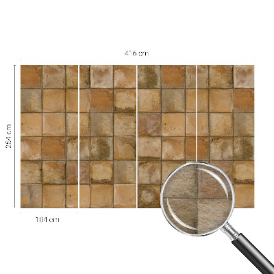 Fototapet stue med rustikt mosaikmotiv