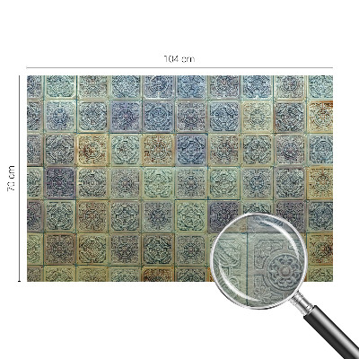 Fototapet soveværelse med geometriske fliser som motiv