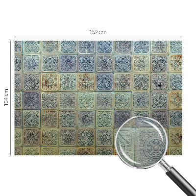 Fototapet soveværelse med geometriske fliser som motiv