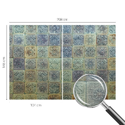 Fototapet soveværelse med geometriske fliser som motiv