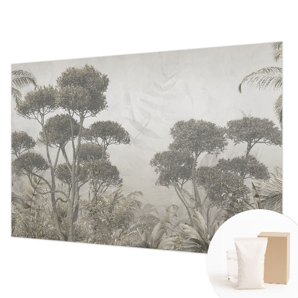 Fotovæg soveværelse med tropisk junglemotiv