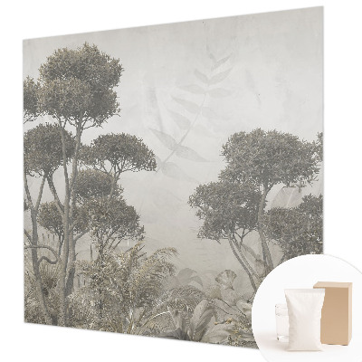 Fotovæg soveværelse med tropisk junglemotiv