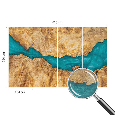 Fotovæg stue Træ og harpiks