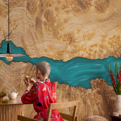 Fotovæg stue Træ og harpiks