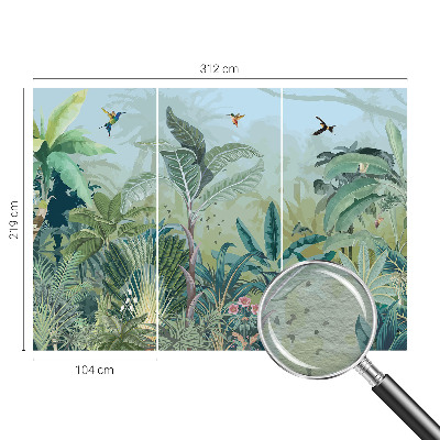 3D fototapet med tropisk naturmotiv