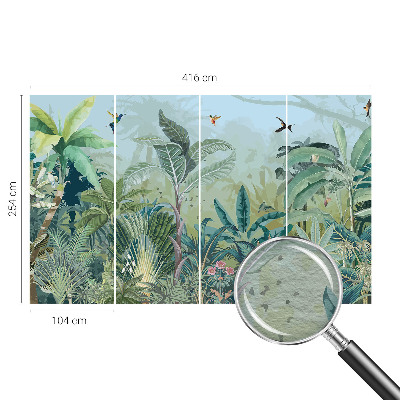 3D fototapet med tropisk naturmotiv