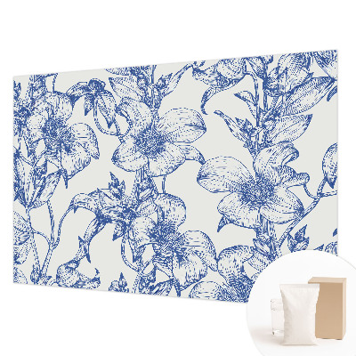 3D fototapet med motiv af blomstergrene