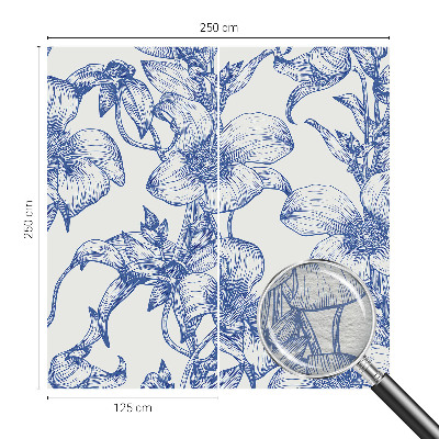3D fototapet med motiv af blomstergrene
