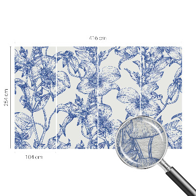 3D fototapet med motiv af blomstergrene