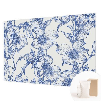 3D fototapet med motiv af blomstergrene