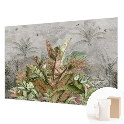 Fotovæg soveværelse med eksotisk junglemotiv