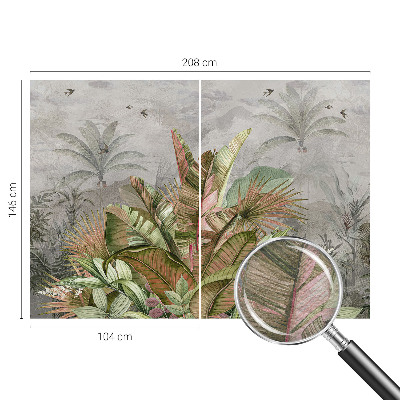 Fotovæg soveværelse Eksotisk jungle