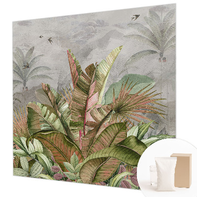 Fotovæg soveværelse Eksotisk jungle