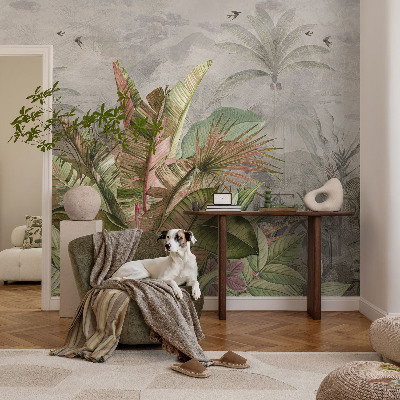 Fotovæg soveværelse Eksotisk jungle