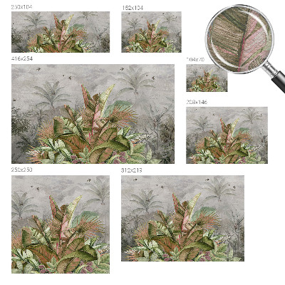 Fotovæg soveværelse med eksotisk junglemotiv