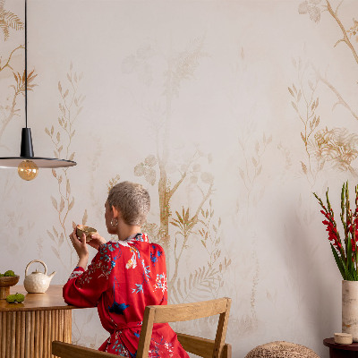 3D fototapet med botanisk motiv i elegant design