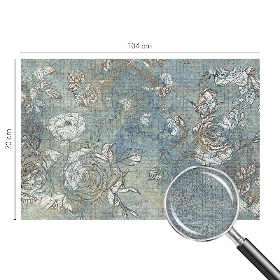 Væg tapet med et romantisk rosemotiv