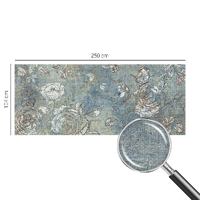 Væg tapet med et romantisk rosemotiv